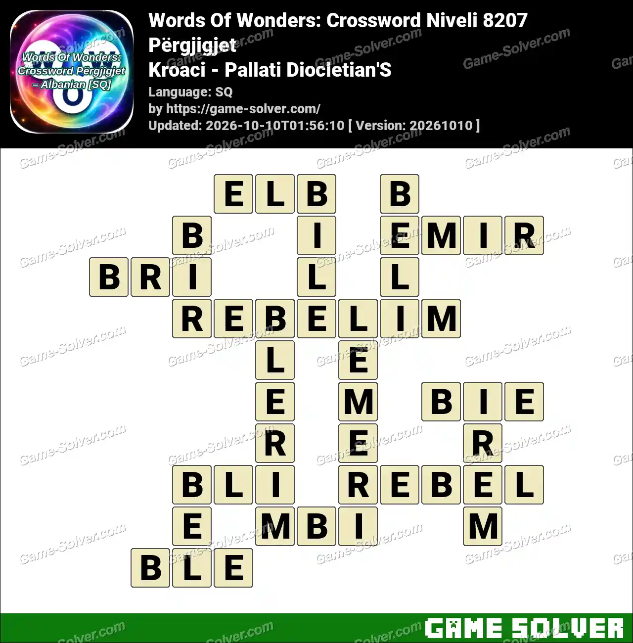 Words Of Wonders: Crossword Niveli 8207 Përgjigjet – Kroaci – Pallati Diocletian’S